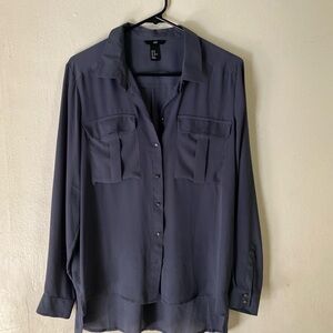 H&M Charcoal Button-Up Shirt